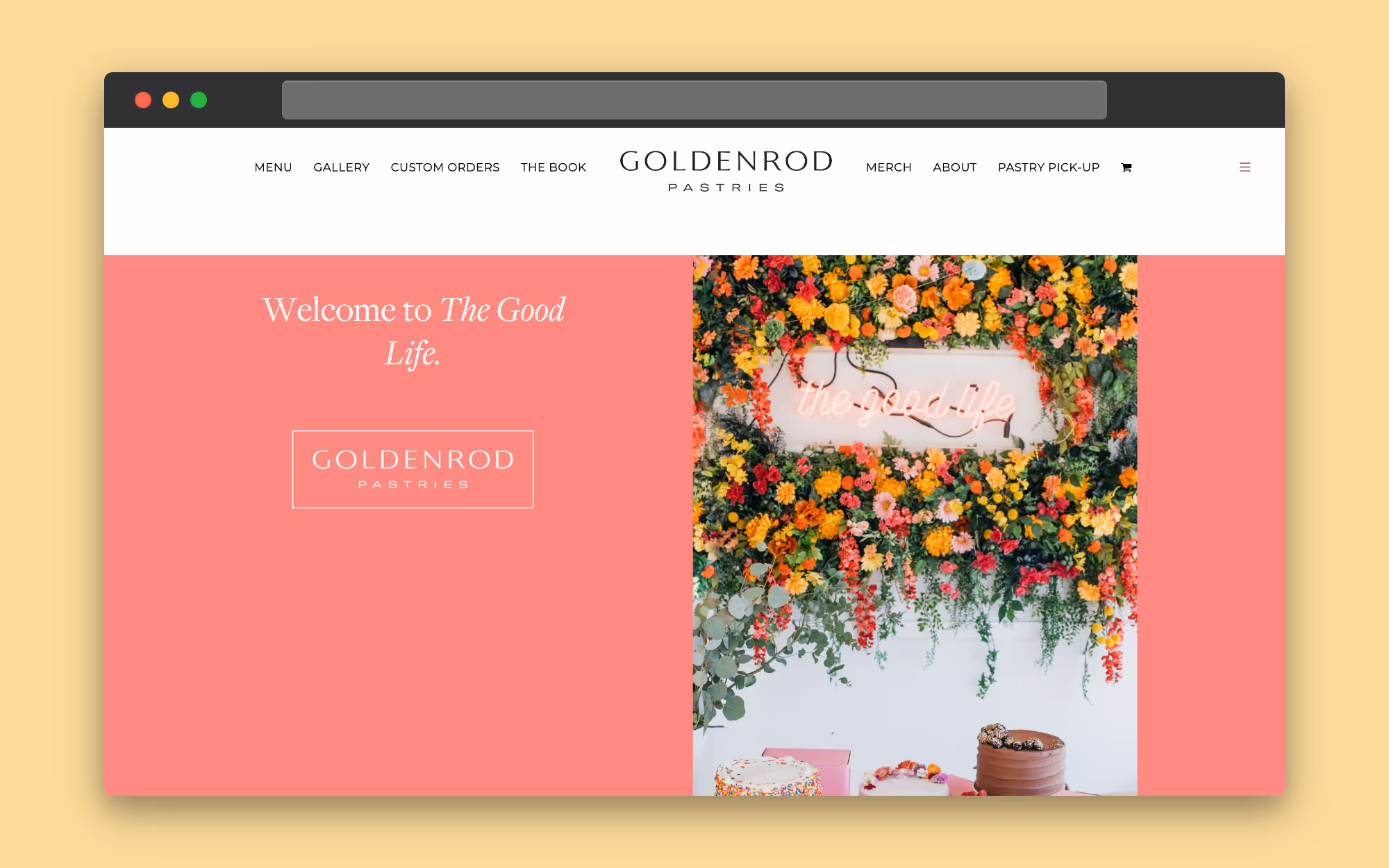 Goldenrod Pastries webpage